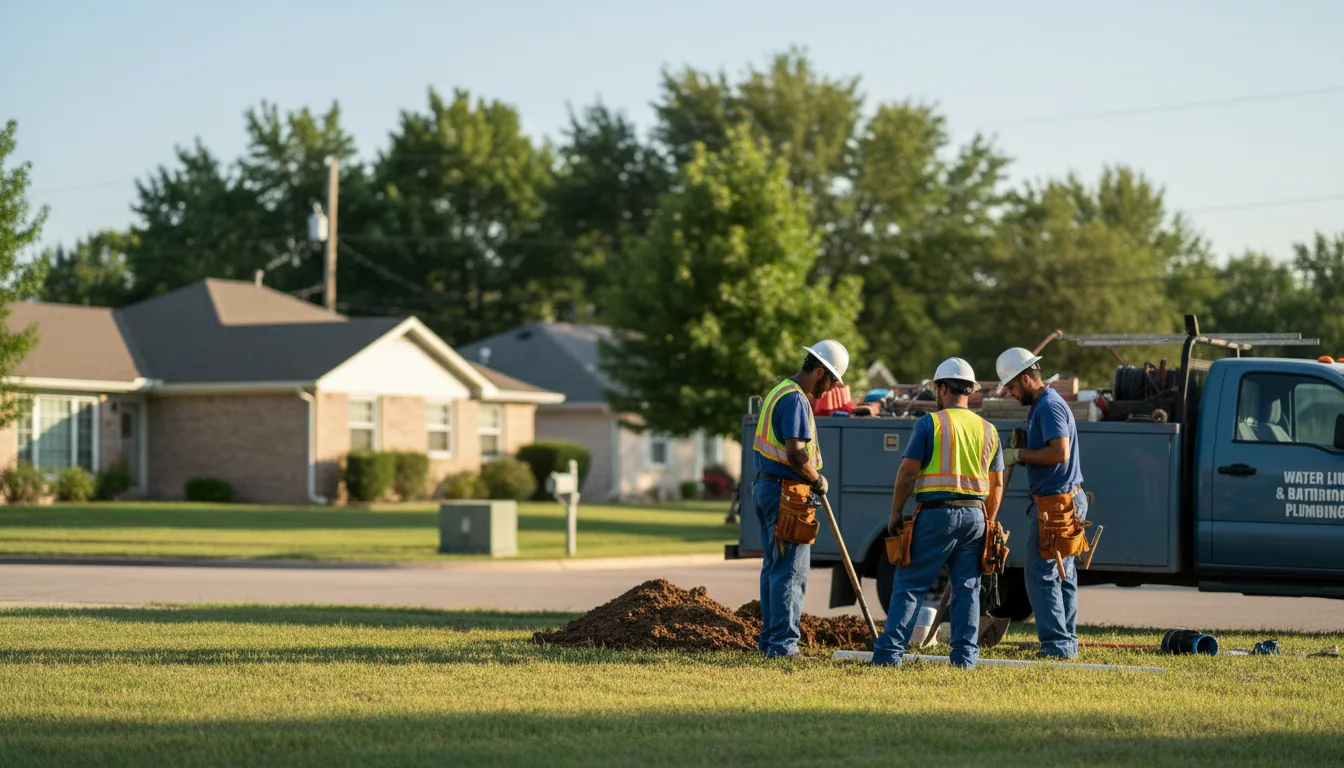Residential water line and bathroom plumbing service in Herndon, PA
